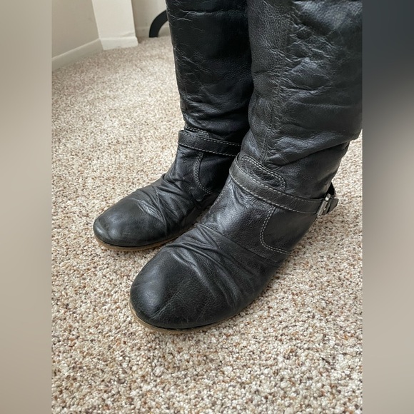 STEVE MADDEN P-Loops Knee High Boots Women’s Size  9 Leather Black Grey - Picture 5 of 11